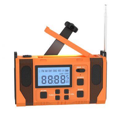 BSG-168(new)Multifunction Solar Emergency Radio With Power Bank, Hand Crank, 4000/8000mAh Battery, SOS Alarm, Flashlight & IPhone 15 Charging photo-2