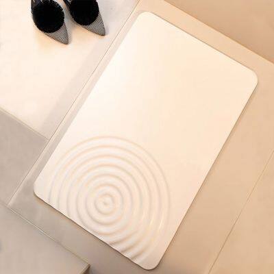 Comfortable Absorbent Special Wave Engraving Diatomite Stone Bath Mat Manufacturer photo-4