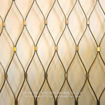 Stainless Steel Wire Woven Cable Rope Mesh Protection Fence Animal Cages Screen Mesh Wire Rope Cable Net