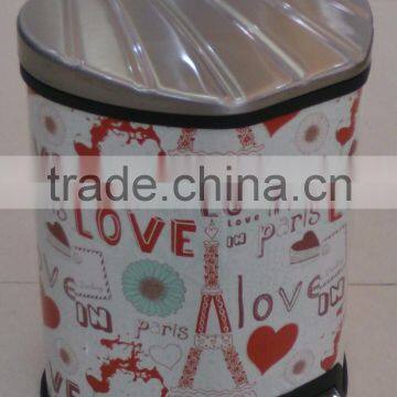 New Design Soft Close Printing Flower Waste Bin