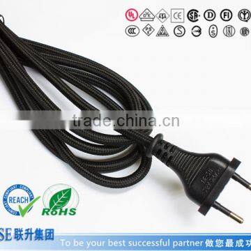 VDE power cord, cordset with textile braided cable for lamp