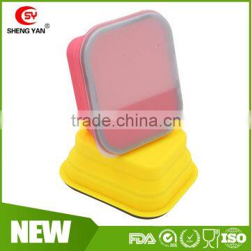 Personalized Rectangular collapsible silicone lunch box for kids