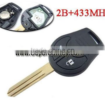 High quality 2 button remote key with 433MHZ for Nissa