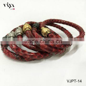 Valentine's Day Gift Jewelry Real Python Skin Bracelet Hot Sale Leather Men Bracelet Magnetic Bracelet