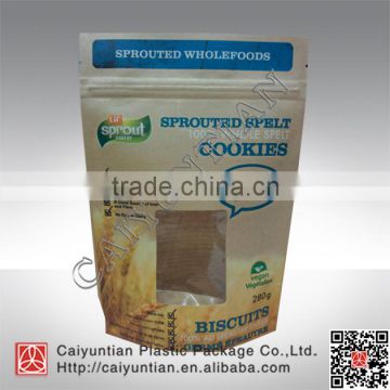 custom stand up kraft sprout food packaging bags