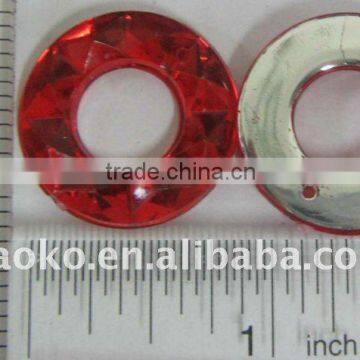 Round Shape Red Color Acrylic Stone for sewing Button