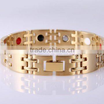 Wholesale Stainless Steel Gold Negative Ion Health Bracelet photo-3