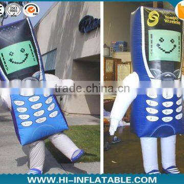 Best Selling inflatable mobile phone cartoon, Inflatable Walking Cartoon for advertising