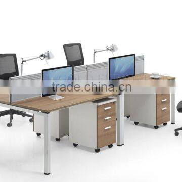 Modern wooden office workstation,4 person work bench (SZ-WSB371)