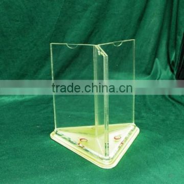 Wholesales Free Standing Acrylic Menu Holder A4 Size 3 Sided Display Stand