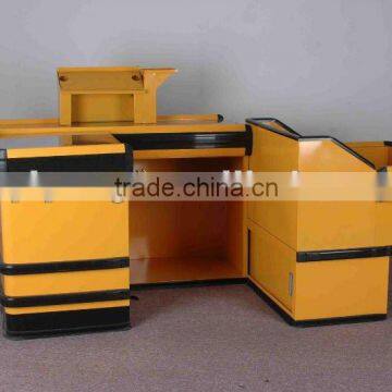 retail checkout counter with conveyor belt