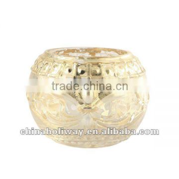 SILVERY GLASS VOTIVE HOLDER