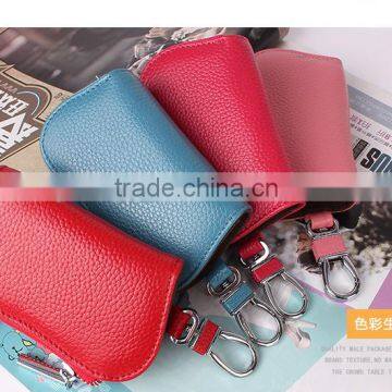 Fashion wholesale high quality Practical custom key holder with car logo geunine leather