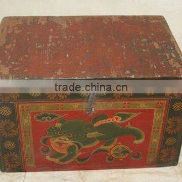 VINTAGE MONGOLIAN FOO DOG TRUNK Memory Box Hope Chest