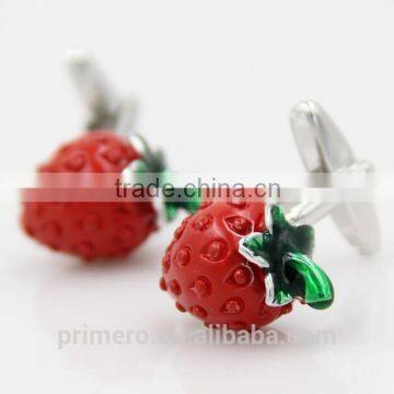 PRIMERO 2015 Jewelry Acrylic Cufflink French Shirt Romantic Strawberry Cufflinks photo-4