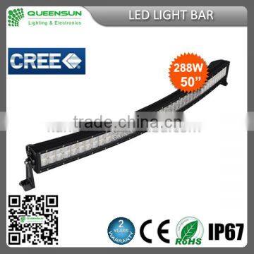 50" Flood/Spot/Combo Beam IP68 24480LM 12V 24V Offroad marine Double Row Curve 288W LED Light Bar