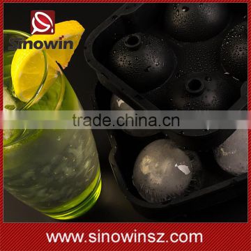 BPA free silicone ice ball shaped ice cube tray with lid