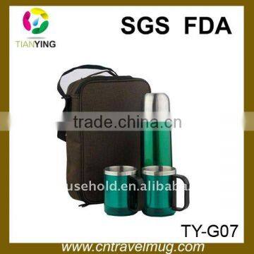 top food grade stainless steel coffee mugs set and vauccm flask gift set