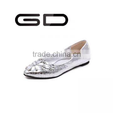 GD fashion crystal decoration brilliant comfortable casual flat shoes for women