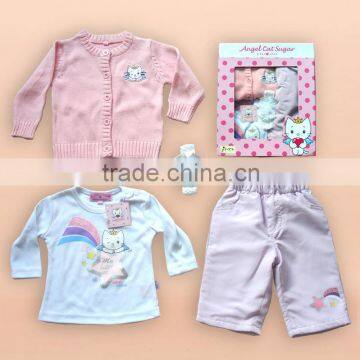 2016 hot sale cool baby sweater set for newborn baby and girls