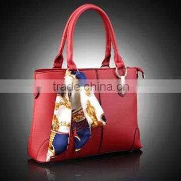 Bostom Bag Leisure PU Handbag With Silk Bowknot Ribbon Custom Beautiful Leather Handbag Tote Bag for Lady in Guangzhou photo-3