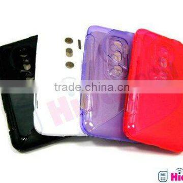 for HTC Shooter evo 3d case high clear back cover tpu case,black,rad,pink,blue,white,Purple, gray s line