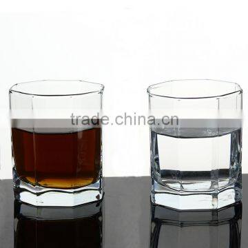 Sodalime in stocks high quality factory promotion polygon drinking tea vodka glass tumbler