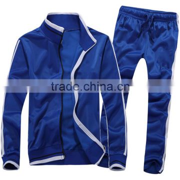 100% Polyester Tricot Tracksuit/Training Suit/Jogging Suit in Blue/White color combination