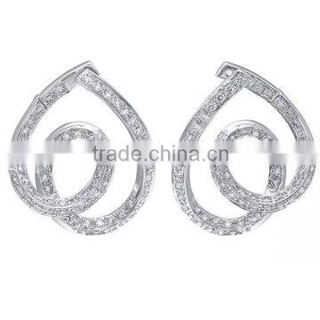 Wholesale Gemnel jewellery brass alloy fashion diamond earrings for women