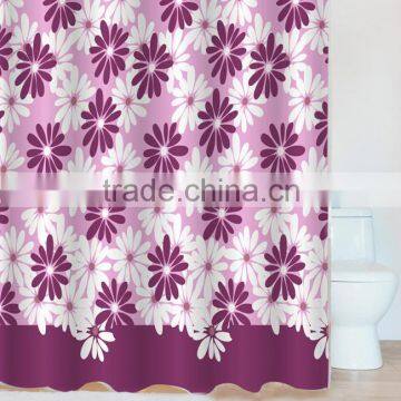 Full color print No fading durable cotton shower curtain