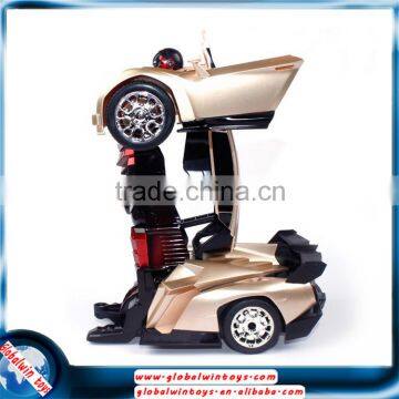 2.4GHz radio-controlled transformable car robot toy for boys, one bottom for transformation