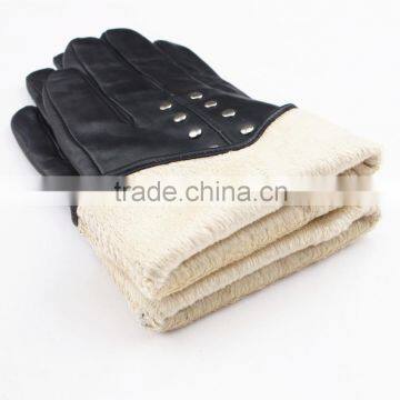 Euramerican style of shepskin leather gloves for women with metal buttons