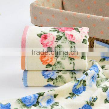 Wholesale 100g Oem Cotton Flowers Peony Printed Velour Towels photo-2