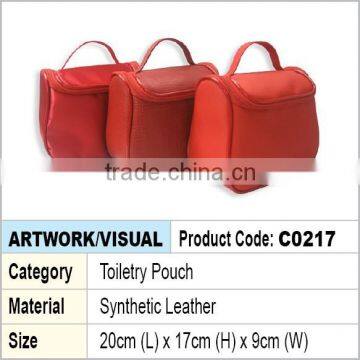 PU leather zipper toiletry pouch