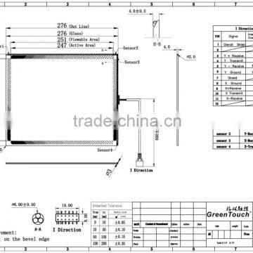 GreenTouch 12.1''/ 12.1 inch SAW touch panel for factory price touch screen panel kit