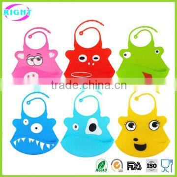 Cute animal design silicone baby bib