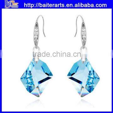 Fashion Women's Blue Stone Hook Crystal Earring Light Blue Crystal Earrings