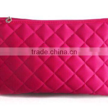 Pink Nylon Gridding Rectangle With Zipper Closure Makeup Pouch/Bag/Case Cosmetic Tool photo-4