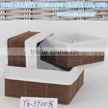 Eco-friendly square paper woven gift basket