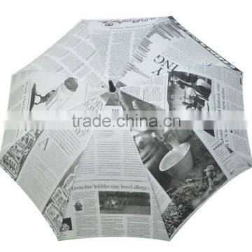 14mm pole straight umbrella with newspaper printing