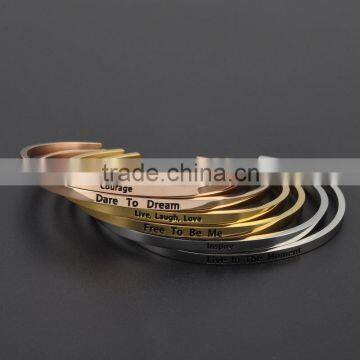 Technology 2016 Rose Gold Engraved Bracelet Stainless Steel photo-4