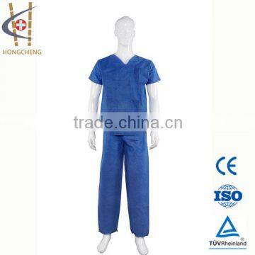 2014 New Arrival Disposable Blue Nonwoven Medical Scrub Suits