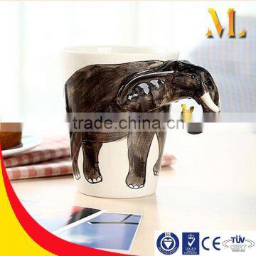 Hot sale Creative 3D elephant shape mugs coffee mug for lovers gift/christmas gift