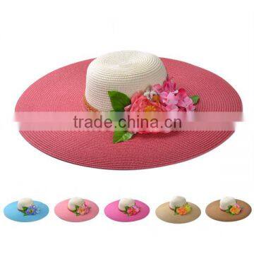 2014 Hot Selling Wholesale Promotional Cheap Manufacture Fashion China Braid Flat Brim Straw Hat