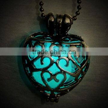 Heart Glowing Locket Glow in the dark necklace Glowing Necklace glow jewelry