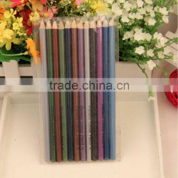 metallic round color pencil /metal paint coloring pencils/metal tin pencil box / colored pencil