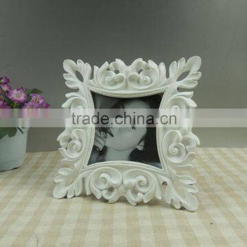 Polyresin square white picture frames