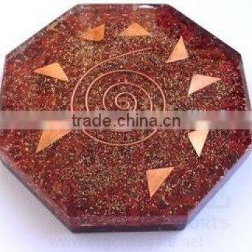 Orgonite Red Jasper Octagon Vastu Plate