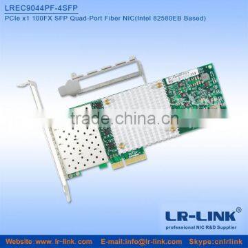 LREC9044PF-4SFP PCIe x1 100FX 4 SFP Port Fiber network card (Intel 82580 Based) Unique