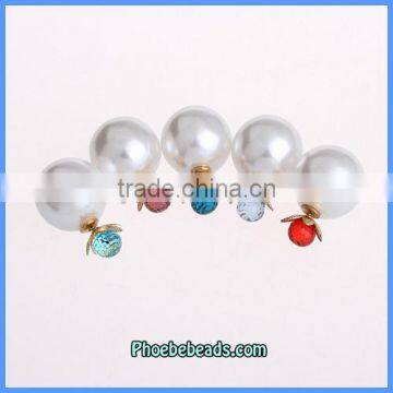 Wholesale Fashion Mise En Style Crystal Stud Imitation Pearl Earrings CTBE16-CZ04